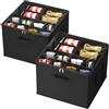 Lifewit Organizer Scarpe Armadio Pieghevole per 12-16 Paia, Nero, Set di 2 | Scatole per Scarpe Salvaspazio con Coperchio, Shoes Organizer con Supporto Inferiore e Manici Rinforzati