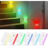 AUAUY 6 Pz Luce Notturna, Luce con Sensore di Movimento, RGB Ricaricabile | 7 Colori, 3 Modalità (Auto/ON/OFF), Lampada Magnetica, per Guardaroba, Scale, Corridoio