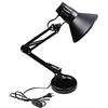 Millelucciole Lampada da scrivania led E27 braccio snodabile orientabile luce da tavolo base con morsetto incluso (Nero)