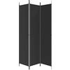 Homgoday Divisorio a 3 Pannelli Nero 150x220 cm in Tessuto, Privacy Divisorio per Ambienti, Pieghevoli Paravento da Interno Separé Divisorio Pannelli Divisori Decorativi per Interni Casa Ufficio