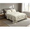 HOME ZEN HOUSEHOLD LINEN Completo Letto in Microfibra di Poliestere, Morbido e Setoso, Stampa Digitale 3D Floreale, con Lenzuolo Sotto Elastico e Federe (Dis 7, Matrimoniale)