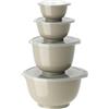 Rosti Margrethe - Set di 4 ciotole per miscelatori in plastica, 4 coperchi inclusi, insalatiere ermetiche, insalatiere ermetiche, 0,25 litri, 0,5 litri, 1,5 litri e 3 litri, Humus