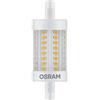 OSRAM Lampadina a LED con attacco R7s, tubo LED con lampadina da 8 W, ricambio per lampadina da 75 W, bianco caldo (2700 K), confezione da 10 pezzi