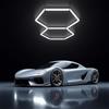 ZYJCXBHL Luci da garage a LED esagonali, plafoniera a nido d'ape, 456 W, 6500 K, super luminosa, per garage, magazzino, officina, palestra, cantina, autolavaggio (2 fori esagonali)