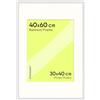 FRAMAI® Portafoto 40x60 cm in bianco - con passepartout - Cornice in legno MDF, Plexi resistente alle rotture, ecologico, con sospensione e supporto - Formato verticale e orizzontale