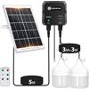 Aigostar- Lampadina Solare da Esterno, 70W, 6500K, con Telecomando, Scatola di Accumulo di Energia, Cavo da 11M, Lampada Solare, IP65 Impermeabile, per Interno, Garage, Giardino, Campeggio, Pesca