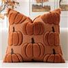 Artscope 1 Pezzi Zucca Federe in Lana Corta Velluto Copricuscini Morbido Decorativo autunnale Fodere per Cuscino Lusso per Divano Camera da Letto Zucca a Bordo Arancione Scuro 40x40 cm