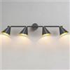 KnLnny Ware 4 Luci Nera Industriale Lampada da Soffitto e Parete, 350° orizzontale e 90° verticale regolabile con attacchi E14, Nero esterno Oro interno Lampada in Metallo Vintage, Senza Lampadine