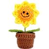 EANAGO Fiore a uncinetto decorativo, fatto a mano, regalo decorativo girasole mini | Decorazioni fatte a mano per te o come regalo - un'idea regalo per un'amicizia - per ufficio, cucina, soggiorno.