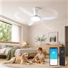 Viugreum Plafoniera Con Ventilatore 100cm | 3 Temperature Di Colore 6 Velocità 46W LED Ventilatore Da Soffitto Illuminazione Lampada | Da Soffitto Telecomando Dimmerabile Per Soggiorno Camera Da Letto Nero