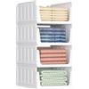 Lifewit Organizzatori Armadio con Cassetti Estraibili 4 Pezzi, 24L, Bianco | Contenitori Impilabili per Vestiti, Ripiani per Armadio Interno, Scatole Salvaspazio in Plastica per Magliette, Pantaloni