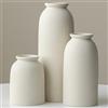 VIVIDFLOW Set di 3 grandi vasi in ceramica, beige, stile rustico, 26,5 cm di altezza, 10 cm di larghezza, vasi da fiori decorativi per la casa e centrotavola (XXL beige)