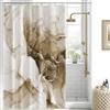 Uiiooazy Tenda Doccia Antimuffa 150x200cm Effetto Marmo Marrone Gradiente | Tenda da Doccia Sfumata Cachi Astratta Moderna Impermeabile Tessuto in Poliestere Lavabile per Vasca da Bagno con 10 Anelli
