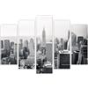 AREDE Set di 5 Stampe da Parete Quadri Moderni Decorazioni da Muro per Casa Soggiorno Camera da Letto e Cucina New York in bianco e nero| 120 x 80 cm | Pronto da appendere