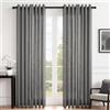 Topfinel Tende a velo per soggiorno in lino grigio scuro, tende semitrasparenti con occhielli, tenda leggera con passanti, 140 x 260 cm, set da 2