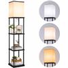 IPARTS EXPERT Lampada da Terra Per Soggiorno con Ripiani, 3 Temperature di Colore Inclusa Lampadina LED E27, Lampada da Pavimento per Soggiorno, Camera da Letto, Ufficio (Nero)