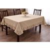 Corredocasa Copritavolo in Tela di Canapa Tinta Unita con Balza Volantino, Made in Italy - Tovaglia Arredo in Poliestere Resistente e Facile da Lavare - Copri Tavolo per Cucina e Sala da Pranzo (90x90, Corda)