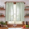 Alaoo 2 Pezzi Tende Lino, 90 * 65cm, Verde, Corto, Traslucido | Tende Cucina Lino, Adatto per Arredare Soggiorno e Camera da Letto, Adatto Anche per Finestre e Davanzali di Piccoli Bagni