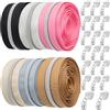 VOKABY 12m #5 Cerniera Lampo 6mm,6 Colori,2 m per Colore | Argento,Oro 12m Cerniera Lampo,Cerniere in Nylon per Cucito a Metro,con 20 Tiretti in Metallo