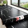 Decotalk Carta Adesiva Per Mobili Effetto Marmo Nero Moderna 40X300cm Pellicola Adesiva Per Mobili Nero Marmo PVC Vinile Rotolo Rivestimento Adesivo Impermeabile Per Cucina Armadio Tavolo Piano Top