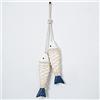 Duories Ciondolo legno forma pesci,stile retrò mediterraneo,decorazione appendere forma pesce con cordino,decorazione parete,decorazione per casa,appartamento,dormitorio,camera letto,bianco,pesce S