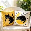 BRUKUSUR Fodere Cuscini 45x45 2 Pezzi Beige Gatto Stile Federe Cuscini Divano -per la Soggiorno Camera da Letto Divano per Cucina, Sedia, Soggiorno, Giardino Decorazione Domestica