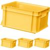 ARTECSIS® Set da 4 casse portaoggetti impilabile in plastica da 11 L, giallo, 35 x 24 x 18 cm - Casa e officina