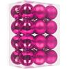 ATB-Foger 24 palline di Natale scintillanti da appendere per albero di Natale, 3 cm, palline di Natale per vacanze, matrimoni, feste, casa, festival, decorazioni (rosso rosa)