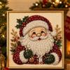 Generic Kit per pittura artistica fai da te con perline natalizie con cornice, perline di Natale per adulti principianti, perline con pietre preziose per decorare le pareti della casa, guarigione dallo stress