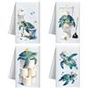 CUTHOLLOW Fun Toilet Turtles - Set di 4 asciugamani da cucina decorativi in microfibra, 60 x 40 cm, morbidi e assorbenti, per cucina, tè, caffè, bar, casa, miglior regalo per la festa della mamma