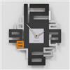 Giallobus - Orologio Bilay - Axia - Legno Mdf - Premium 25,5x30 - - 29 - Orange grey - Artigianale Made in Italy - Silenzioso - Idea regalo - Moderni doppio livello
