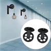 Natudeco 2 Pezzi Puleggia Industriale in Metallo Nero, Pulegge di Sollevamento e Traino Vintage Ruota Decorativa per Montaggio a Parete Pulley Pulley per Lampadari a Sospensione Fai da Te