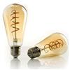 Illumia Lampadina LED AMBER PEAR 4W E27 LUCE CALDA A SPIRALE PER INTERNO VETRO AMBRATO decorazione e design per interno stile vintage/industriale CLASSE A+