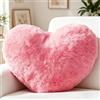 Qnbonrich Cuscino a forma di cuore, in peluche, a forma di cuore, cuscino decorativo, regalo romantico per compleanno, San Valentino o festa della mamma, per divano, letto (rosa)