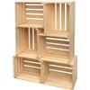 PINEEA Cassette Legno Vintage Naturale - Cassetta di Legno 50x40x30 - Multifunzionali Decorative - Per Frutta, Verdura, Vino o Libri (6 Pezzi)