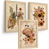 Nacnic Set Di 3 Stampe Anatomia Umana Floreale Vintage Poster E Quadri Con Polmoni Gabbia Toracica E Cervello Stile Botanico Antico Decorazione Da Parete Medica Dimensione A3 Senza Cornice