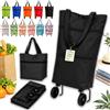 Pealeaf Borsa della spesa pieghevole 2 in 1 con ruote, carrello portaspesa riutilizzabile in tessuto Oxford, leggero per supermercato, bucato, viaggio e casa (#2)