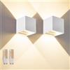 Partenopea Applique da Parete Esterno LED G9 Cubo IP65 Impermeabile Doppio Fascio di Luce Lampadina Sostituibile Design Moderno per Interno ed Esterno (2, Bianco luce bianca naturale 4000K)