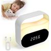 Adiwo Sveglia Elettrica, Orologio Sveglia con Display LED, Bianco | con Allarme, Snooze, Luminosità Regolabile per Camera da Letto