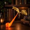 GUUTHQOR Dragon Bookshelf Nook Light,dragon Flame Book Nook (C,S) | 3D Printed Fire-Breathing Fantasy Shelf Decor,Warm Bookcase Lamp for Desk, Shelf & Home Decor, for Halloween