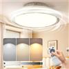 Dibaful Ventilatore da soffitto LED senza pale con illuminazione Lampada da soffitto Ø43,5 cm 100 W | Ventilatori telecomando e timer | dimmerabile 6 velocità per camera da letto e soggiorno
