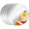 PopularLdo 4 pannelli rotondi a specchio per decorazioni da tavolo, vassoi a specchio, piatti rotondi per tavoli, piatti rotondi a specchio per decorazioni da tavola per matrimoni e feste (20 cm)