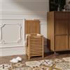 [en.casa] Mobile Portabiancheria in Bambù con Coperchio Ribaltabile e Sacco Interno Rimovibile Cesto per Bucato per Bagno Lavanderia 57x40x40 cm Capacità 64 L