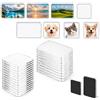 Brizuf Set di 25 magneti per frigorifero fai da te, in acrilico, 15 quadrati (5 x 5 cm) e 10 rettangolari (7,5 x 5,5 cm), fotomagneti con pellicola autoadesiva per immagini, cucina, ufficio e scuola
