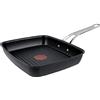 Tefal Jamie Oliver Cook's Classics E2454144 - Bistecchiera antiaderente, adatta al forno, a induzione, manico rivettato, in alluminio anodizzato duro, nero, 27 x 23 cm