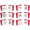 Lina OFFICINE GRAFICHE Creative Confezione da 12 Mini Bigliettini di Auguri Natalizi con Buste Rosse, 8 x 8 cm