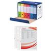 Esselte Set Esselte - G85 OXFORD Color Box Pacco da 6 Registratori con custodia f.to Commerciale, 23x33, dorso 8cm, Assorito con 50 Buste trasparenti perforate standard in PPL antiriflesso, f.to A4