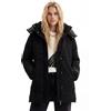Desigual, Cappotto imbottito zip, Poliammide, Nero, L