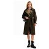 Desigual, Trench oversize cintura, Cotone, Verde, L