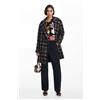 Desigual, Cappotto corto a quadri, Nero, L